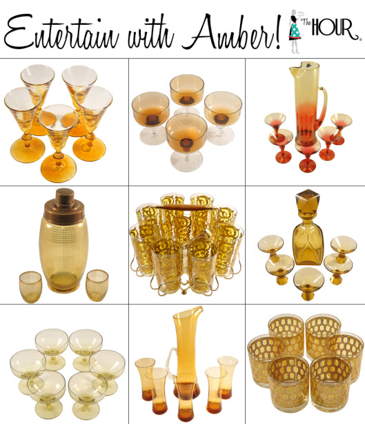 Our 9 Favorite Vintage Amber Glassware Sets