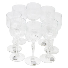 Vintage Glastonbury Glass Company Crystal Etched Wheat Cordial Glasses | The Hour Shop