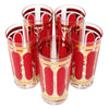 Vintage Fred Press Red and Gold Oval Collins Glasses Top | The Hour Shop
