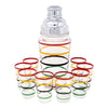 Vintage Hand Painted Multi-Color Rings Cocktail Shaker Set | The Hour Shop