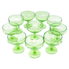 Vintage Green Vaseline Glass Coupes Top | The Hour Shop