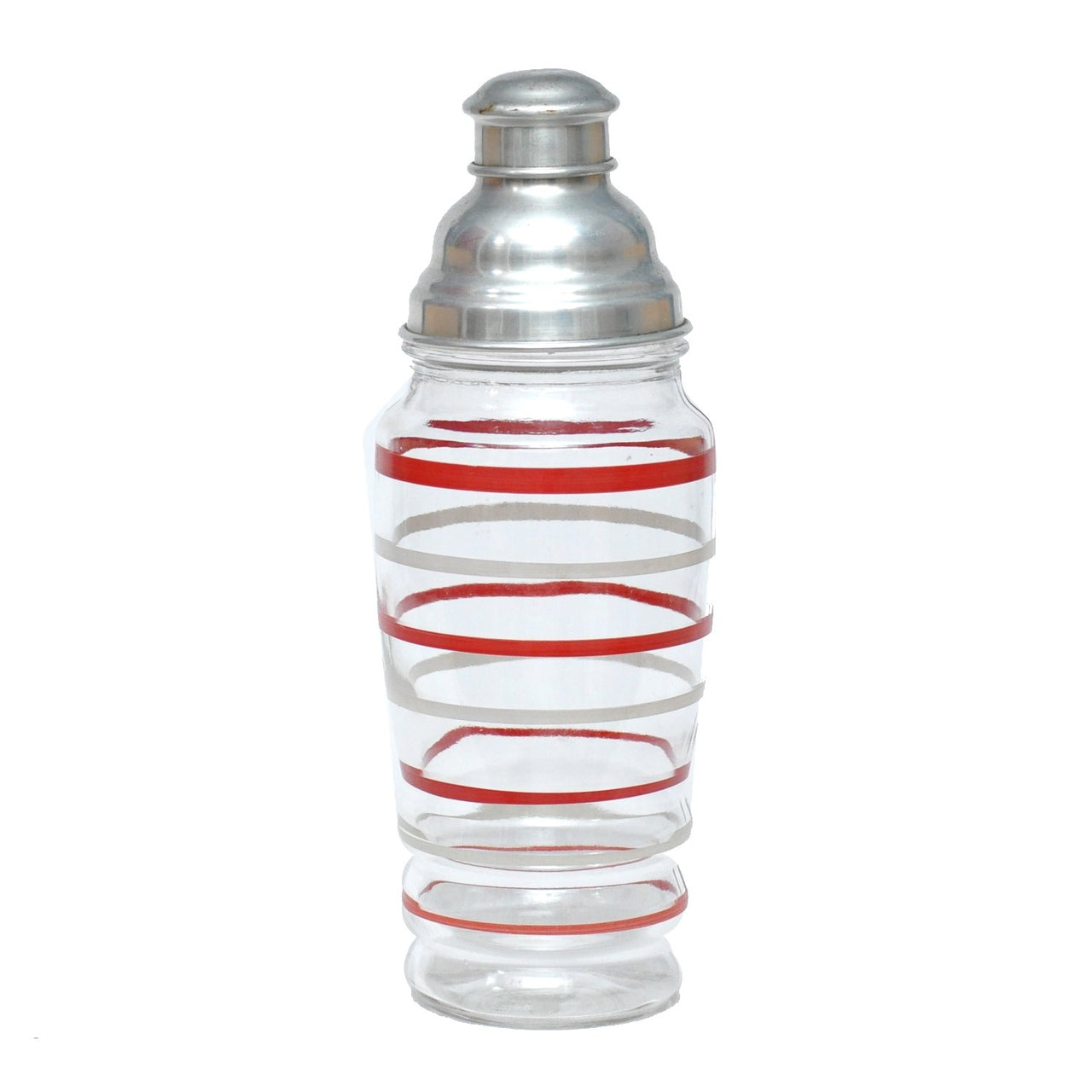 Vintage Red White Striped Glass Shaker | The Hour Shop
