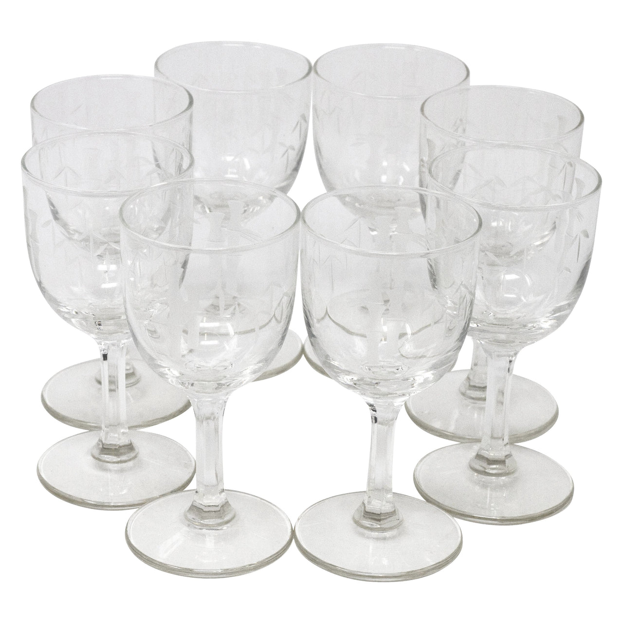 Vintage Sasaki Etched Bamboo Sherry Glasses | The Hour Shop