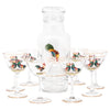 Vintage Hand Painted Rooster Decanter Set Front | The Hour Shop