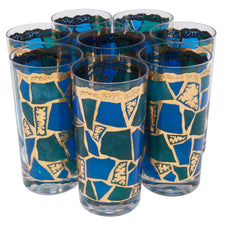 Vintage Georges Briard Stained Glass Collins Glasses | The Hour Shop