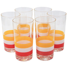 Vintage Georges Briard Cabana Striped Collins Glasses | The Hour Shop