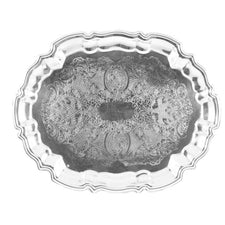 Vintage Leonard Silver Plate Footed Scalloped Tray | The Hour Shop