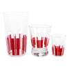 Vintage Red & White Vertical Stripes Cocktail Shaker Set Glass Sizes | The Hour Shop
