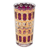 Vintage Culver Azure Cranberry Scroll Collins Glass | The Hour Shop