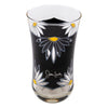 Vintage Joan Luntz Black Daisy Flower Tumbler Glasse Top | The Hour Shop