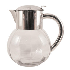 Vintage Silver Top Paneled Glass Pitcher, The Hour Shop