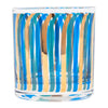 Vintage Blue & Gold Wavy Stripes Cocktail Pitcher Set Rocks Glass | The Hour Shop