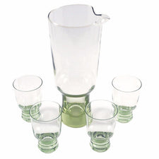 Vintage Green Footed Cocktail Pitcher Set, The Hour Shop