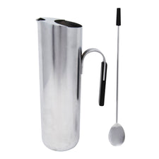 Vintage Italian Stainless Steel & Black Handles Cocktail Pitcher Set | The Hour Shop