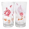 Vintage Red Roses White Leaves Collins Glasses Pattern | The Hour Shop