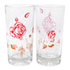 Vintage Red Roses & White Leaves Highball Glasses Pattern | The Hour Shop
