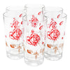 Vintage Red Roses & White Leaves Highball Glasses | The Hour Shop