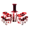Vintage Ruby Red Flash Bamboo Decanter Set | The Hour Shop