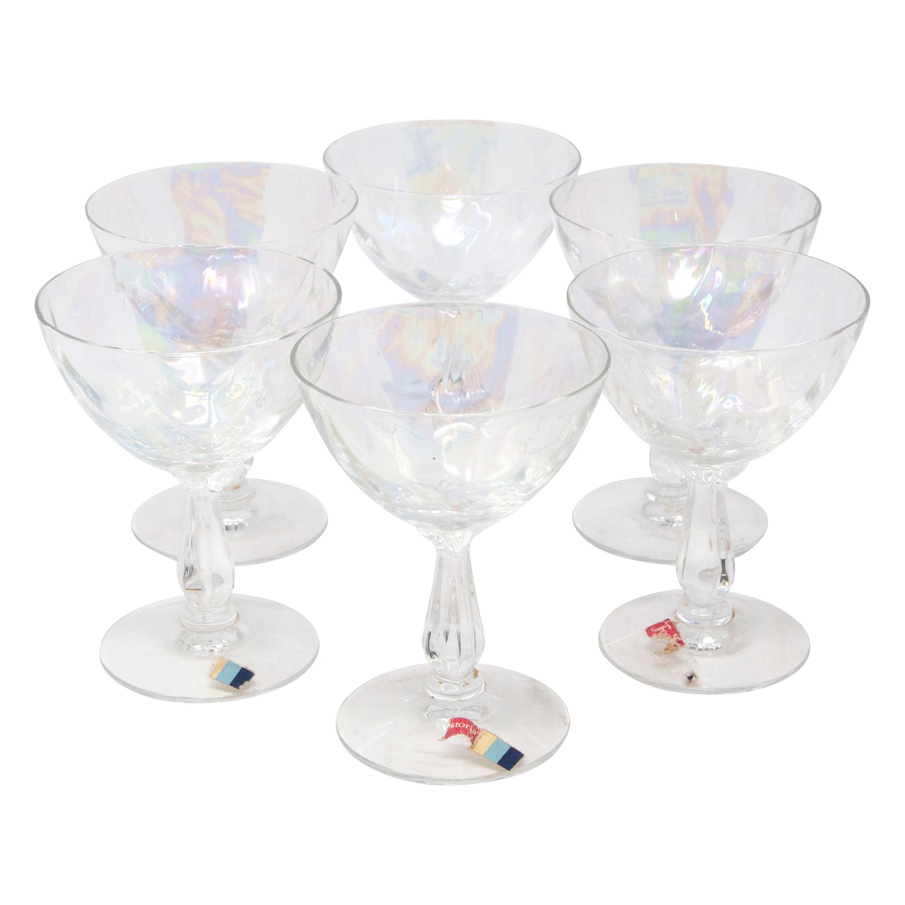 Vintage Fostoria Draping Iridescent Cocktail Glasses | The Hour Shop