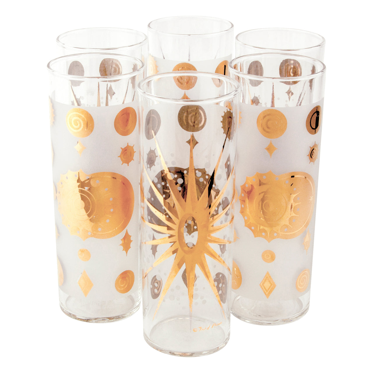 Vintage Fred Press White & Gold Sun Collins Glasses | The Hour Shop
