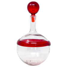 Vintage Blenko Joel Philip Myers Clear & Red Decanter | The Hour Shop
