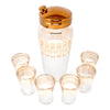 Vintage Frosted Gold Band Art Deco Cocktail Shaker Set Top | The Hour Shop
