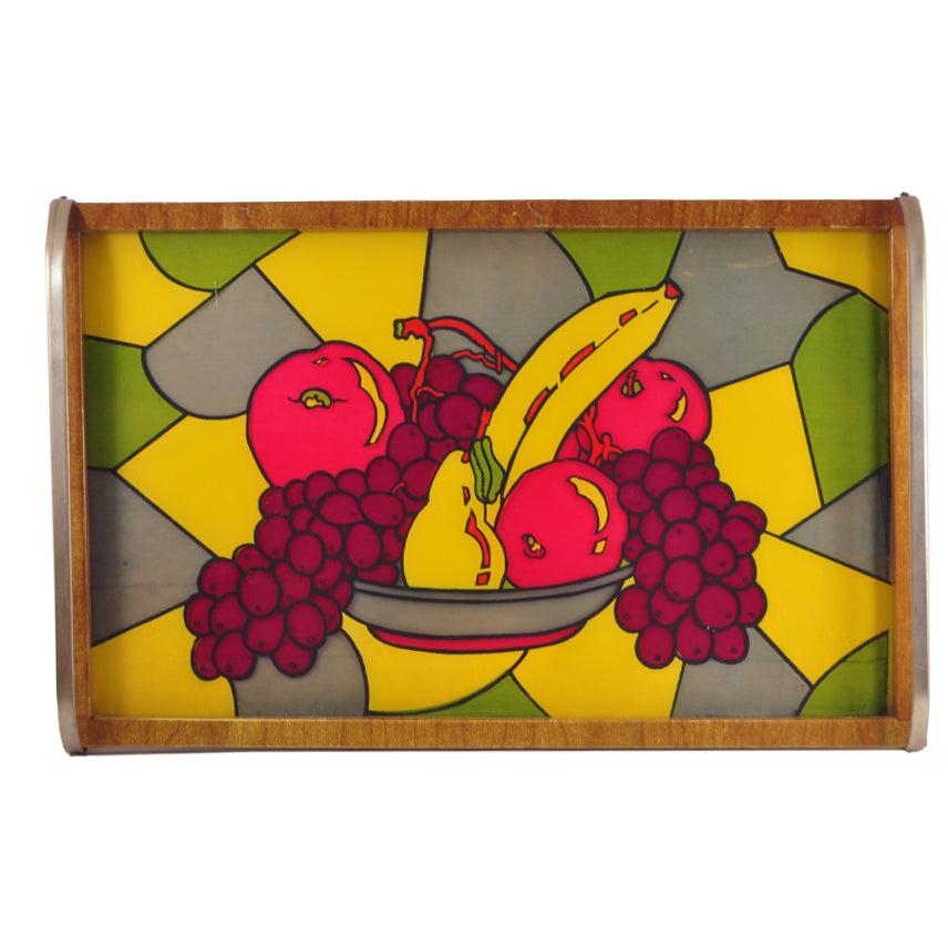 Reverse Painted Fruits Tray