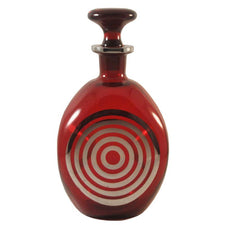Ruby Red Mercury Bullseye Vintage Decanter, The Hour Shop
