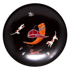 Vintage Couroc Black Resin Large Fox Hunt Bowl | The Hour