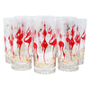 Vintage Red Stylized Birds Collins Glasses front | The Hour Shop