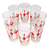 Vintage Red Stylized Birds Collins Glasses top | The Hour Shop