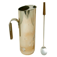 Vintage Italian Gold Tone & Wood Handles Cocktail Pitcher Set Right | The Hour Shop