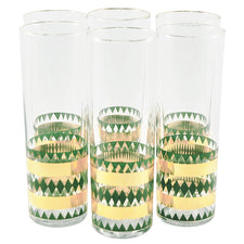 Vintage Gold Bands Green Diamonds Zombie Glasses | The Hour Shop