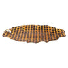 Vintage Gold & Dark Brown Hounds Tooth Handkerchief Large Bent Glass Tray Side | The Hour Shop