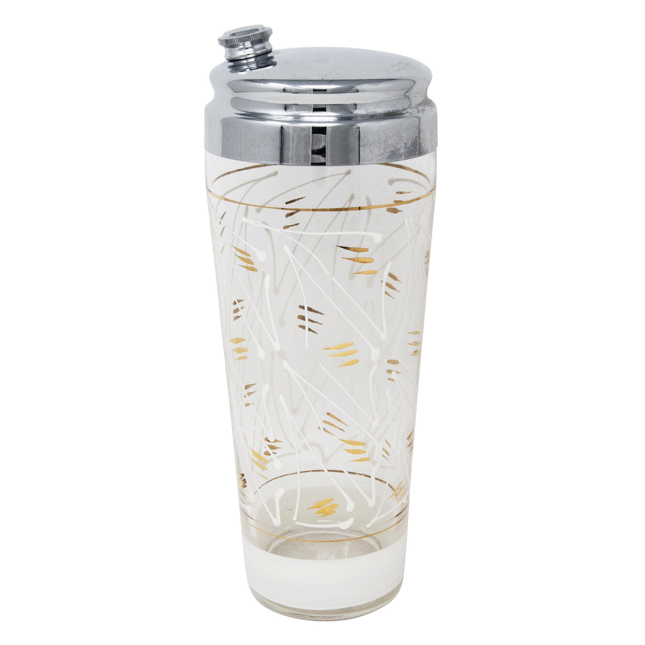 Vintage Gold & White Painted Cocktail Shaker | The Hour Shop