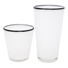 Vintage White Cased Collins and Rocks Glasses Glass Sizes | The Hour Shop