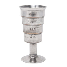 Vintage Napier Press and Release Silver Plate Stepped Jigger Front | The Hour Shop