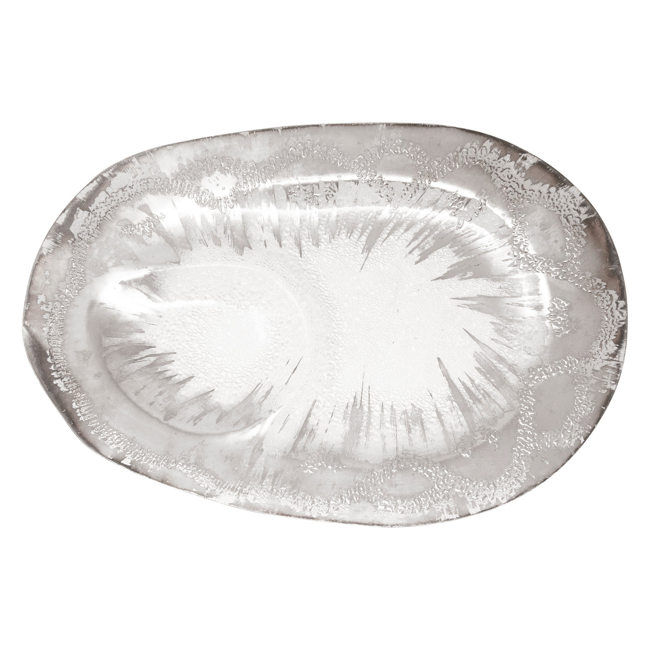 Vintage Dorothy Thorpe Silver Atomic Splash 2 Section Tray | The Hour Shop