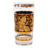 Georges Briard Gold and Black Flower Collins Glass | The Hour Shop