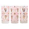 Fred Press Pink and Gold Rooster Collins Glasses Pattern | The Hour Shop