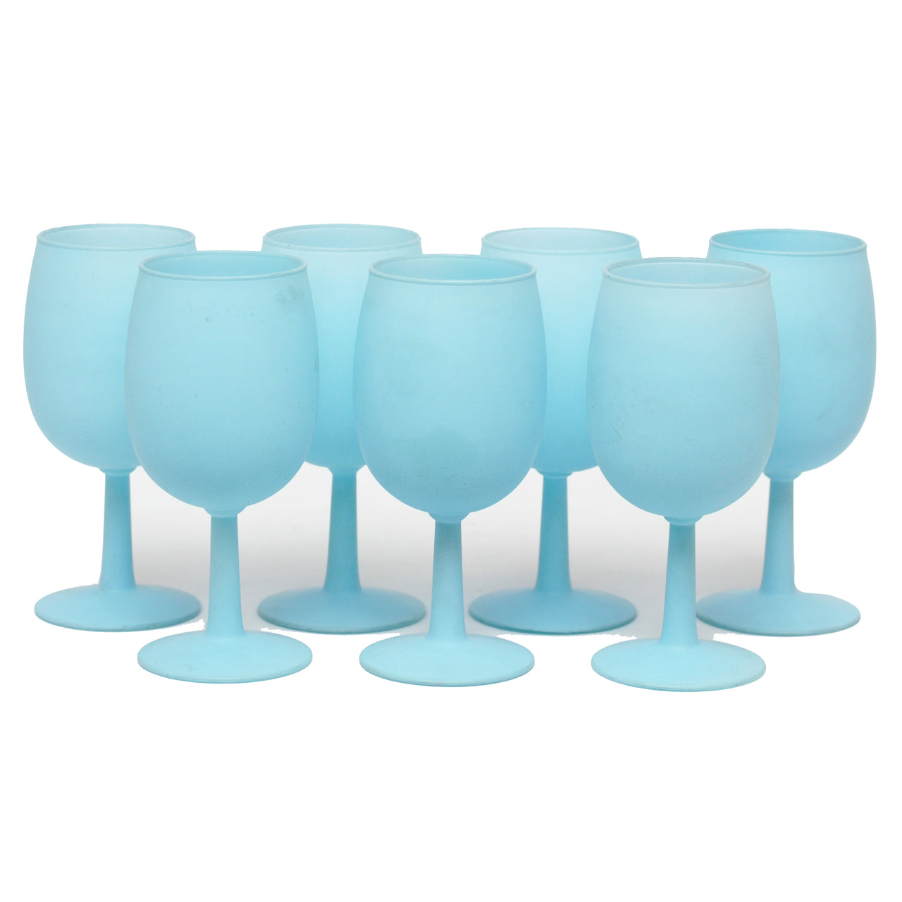 Vintage Light Blue Frosted Wine Glasses