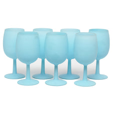 Vintage Light Blue Frosted Wine Glasses | The Hour Shop
