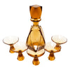 Vintage Amber Czech Crystal Decanter Set Top | The Hour Shop