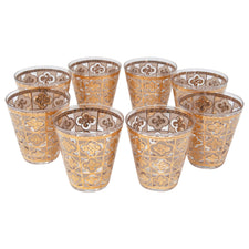 Vintage Culver Gold Clover Double Old Fashioned Glasses | The Hour Shop