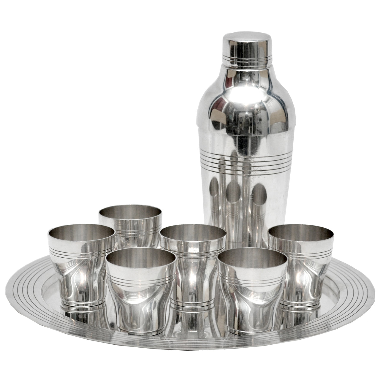 Classic Cocktail Shaker Set - Stainless Steel - Wood - Silver - Black - 10  Pieces from Apollo Box