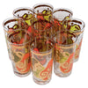 Vintage Georges Briard Orange and Green Fruit Collins Glasses Top | The Hour Shop