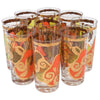 Vintage Georges Briard Orange and Green Fruit Collins Glasses | The Hour Shop