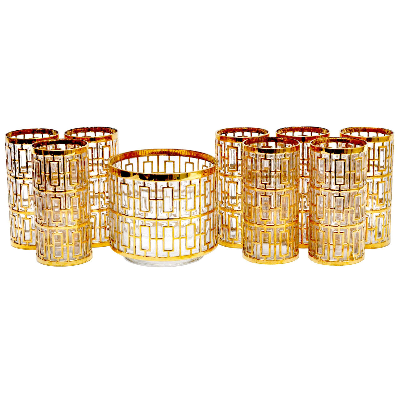 Imperial Glass Shoji Gold Set, The Hour Shop Vintage Barware