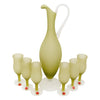 Vintage Italian Frosted Olive Green Cocktail Pitcher Set Top | The Hour Shop