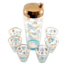 Aqua & Gold Cocktail Shaker Set